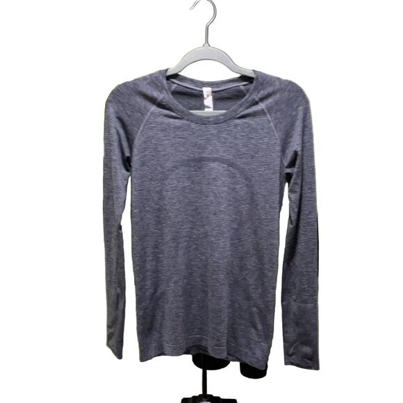 lululemon athletica Tops - Lululemon Swiftly Tech Long Sleeve Crew Women's 8 Grey Heathered Thumbholes